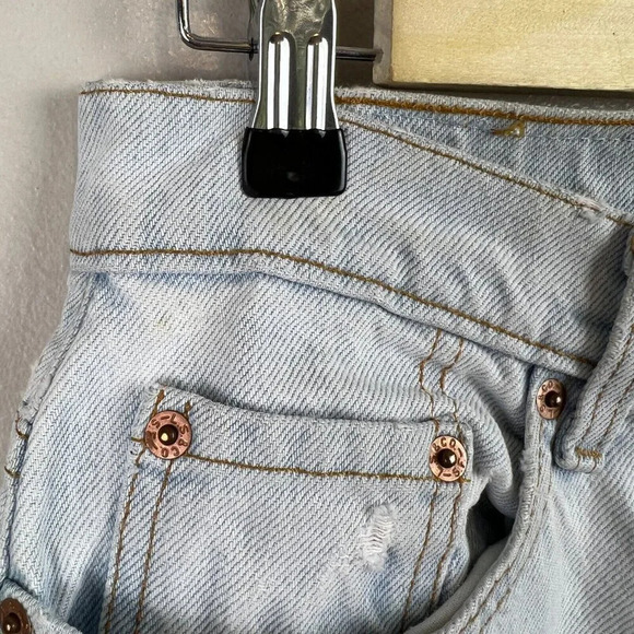 VTG Levi's 521 Jeans Womens Size 8 Floral Applique 90s 1994 Light Wash High Rise - Picture 9 of 15